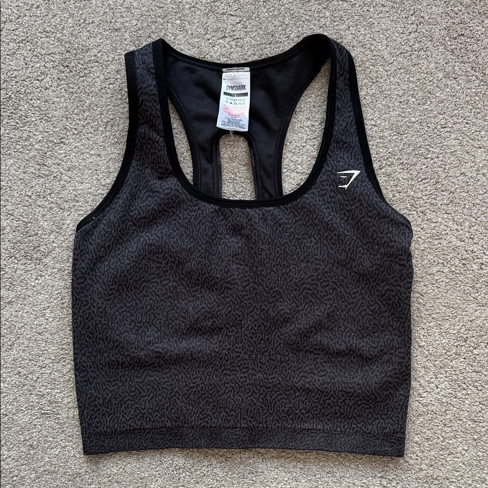 Gymshark Charcoal Patterned Sports Bra